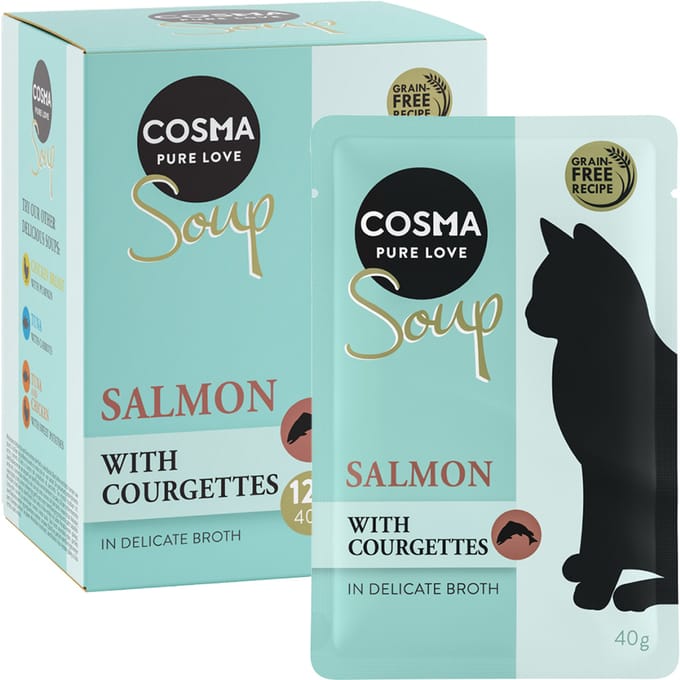 24x40g Soup Zalm met Courgette Cosma Kattenvoer