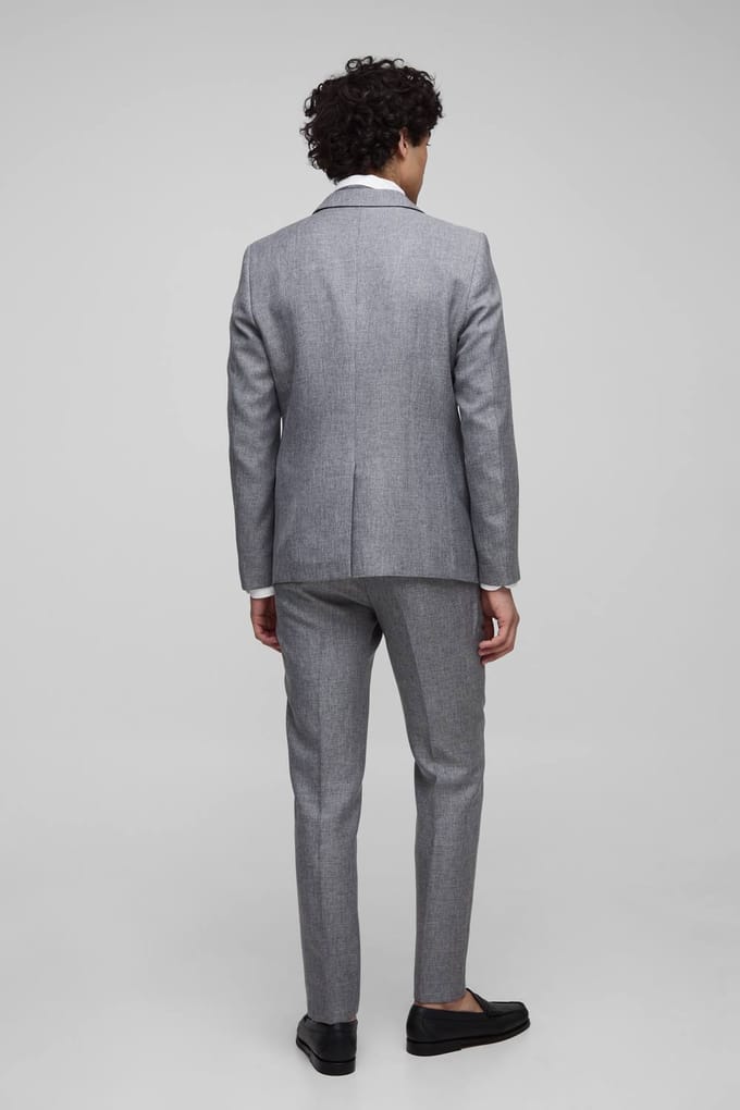 Slim Fit Single Breasted Suit Jacket | Grey | Size Medium
