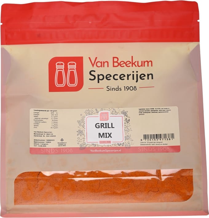 Van Beekum Specerijen - Grill Mix - 1 KG (hersluitbare stazak)
