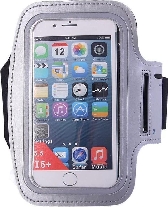 Hardloop Armband Telefoon | Geschikt voor Motorola E13 / E20 / E22 / E32 / E32s / E40 | Hardloop Armband | Sport Hardloopband | Hardloop Telefoonhouder | Grijs