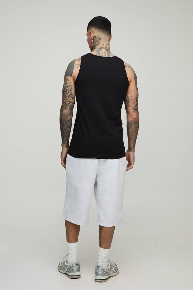 Tall 2 Pack Essential Regular Fit Vest | Black | Size Medium