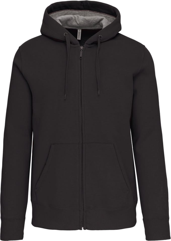 Kariban Hooded sweater met rits K444 - Dark Grey - S