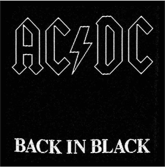 AC/DC - Back In Black Patch - Zwart