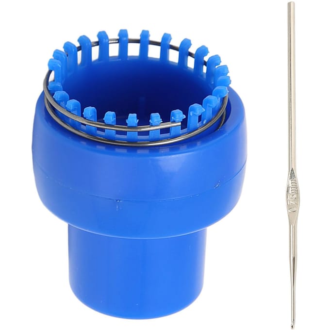 Mini Machine à Tricoter Bleue Design Ergonomique Fonction de Libération Automatique Machine Métier à Crocheter blue
