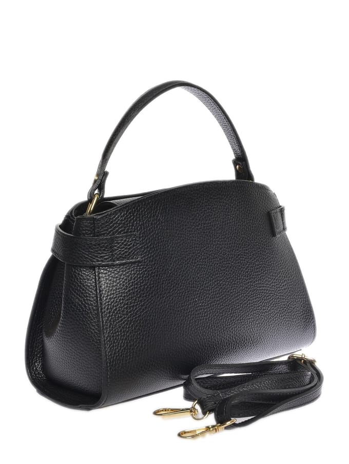 Isabella Rhea Zwart Rundleer Tas