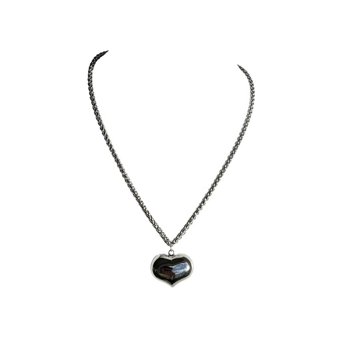 FlowJewels - ketting met hart - stainless steel - zilver kleurig