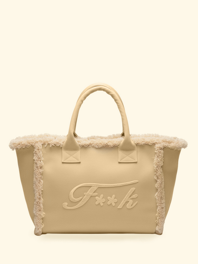 vrouw handtas beige