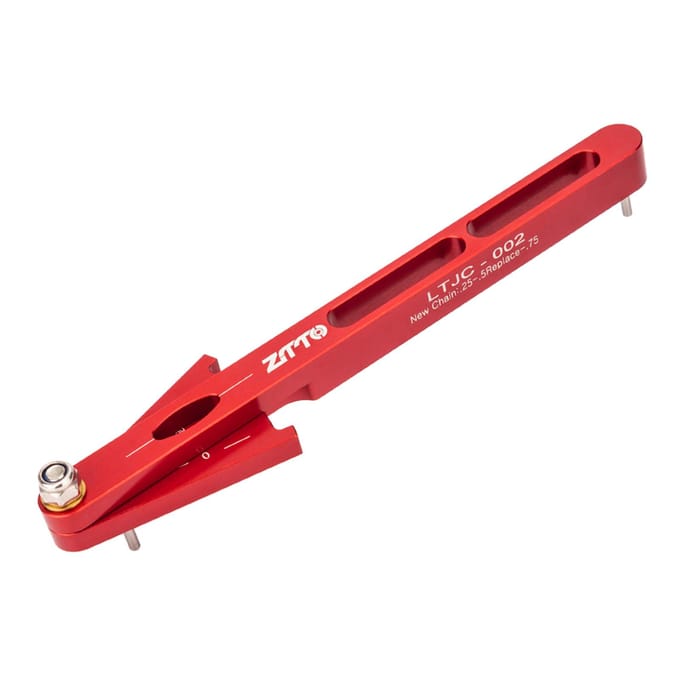 MTB-fietskettingslijtage-indicator Fietskettingcontrole Fietskettingmeter rood