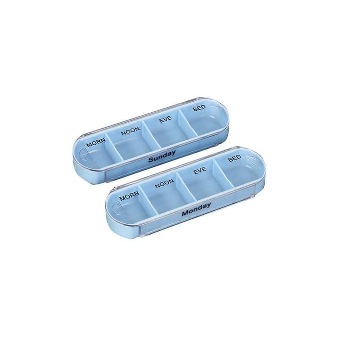 Boîte à pilules à 28 grilles, 1 pièce, conteneur organisateur de médicaments, stockage hebdomadaire, pilule, trieur de comprimés sur 7 jours white