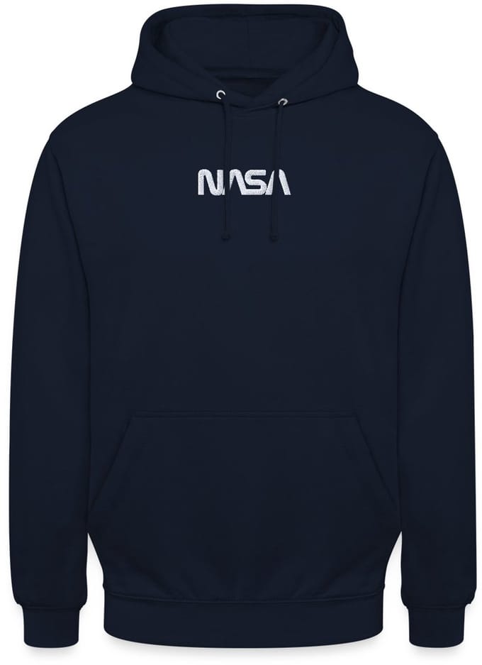 NASA Logo Wit Borduurwerk Hoodie Unisex