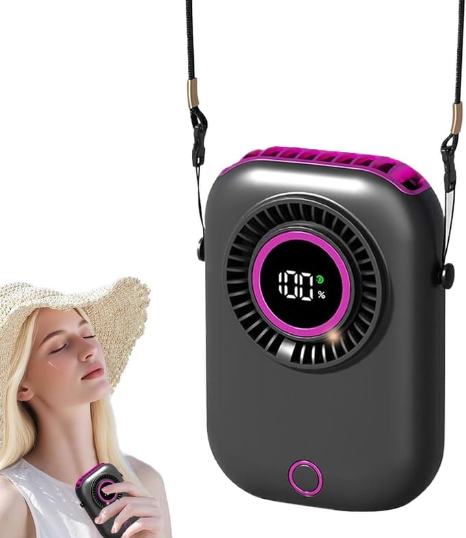 Draagbare Handventilator - Opvouwbare Ventilator - Snelle Afkoeling - 5 Snelheden - 5D x 9.7B x 5H cm - Grijs