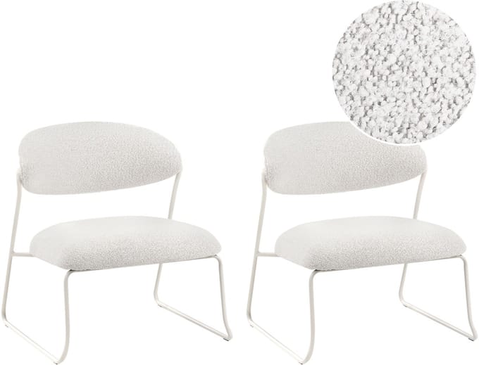 KOLSVA - Set van 2 fauteuils - Gebroken wit - Polyester