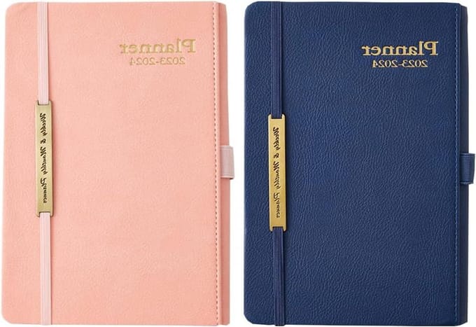 Maandelijkse Planner - Afsprakenboek - Jaar Planning - Elastische Sluiting - A4 A5 Formaat - Zwart