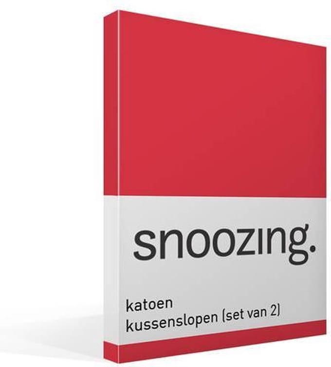 Snoozing - Katoen - Kussenslopen - Set van 2 - 50x70 cm - Rood