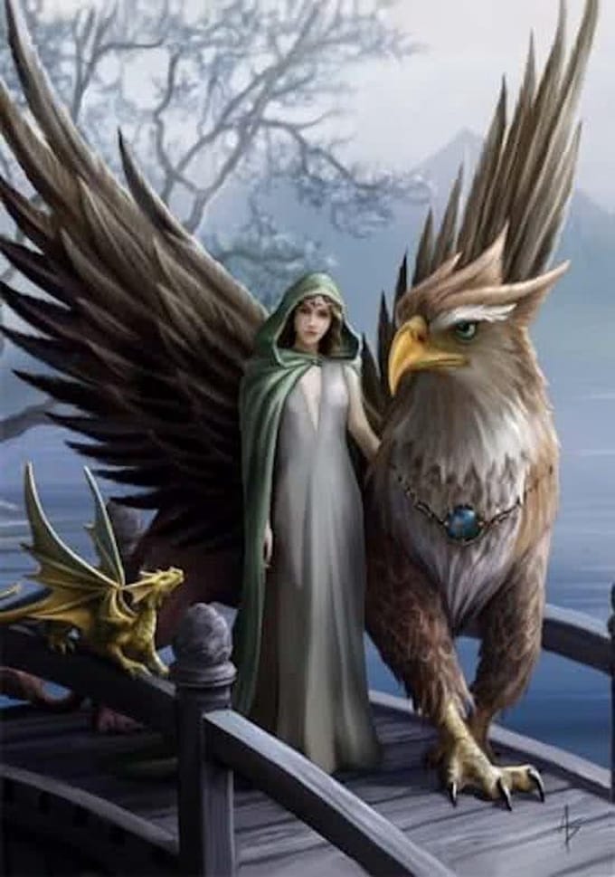 Anne Stokes Wenskaart Realm Of Tranquility