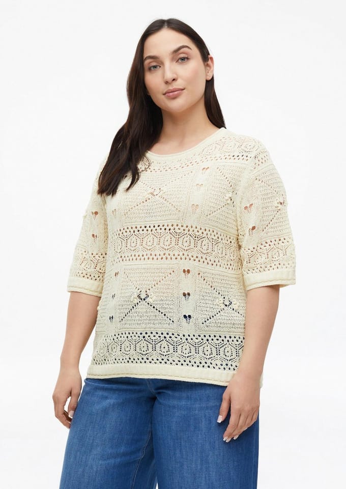 Kwalitatieve gebreide boho trui met boot hals voor vrouwen s.Oliver