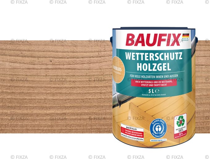 BAUFIX Weerbeschermende houtgel 5 liter (Kleurloos)