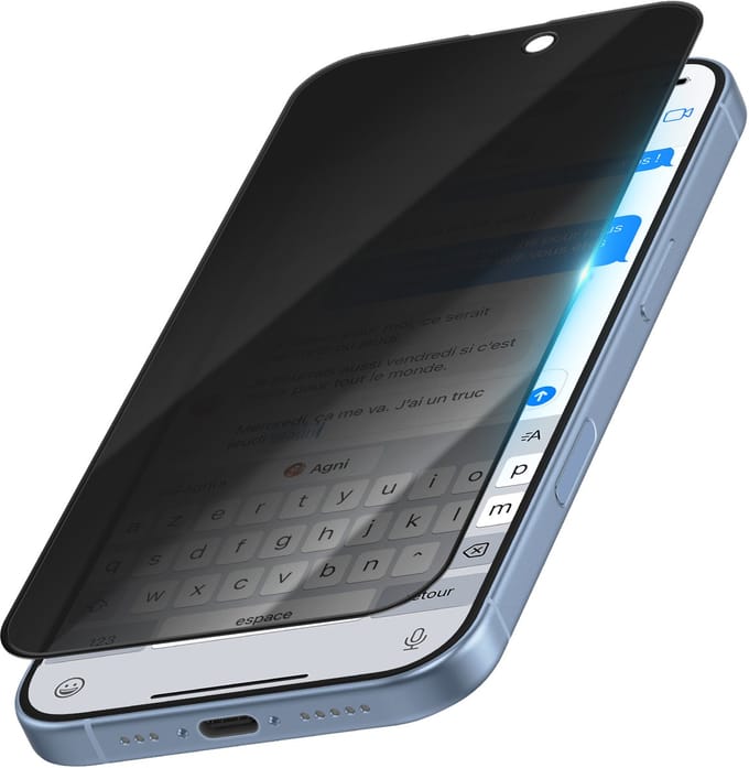 Tactical, Screenprotector geschikt voor iPhone 17 - Privacy Tempered Glass 5D, Transparant zwart