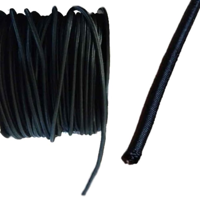 Expanderseil 10mm, zwart, 15 Meter, UV-bestendig