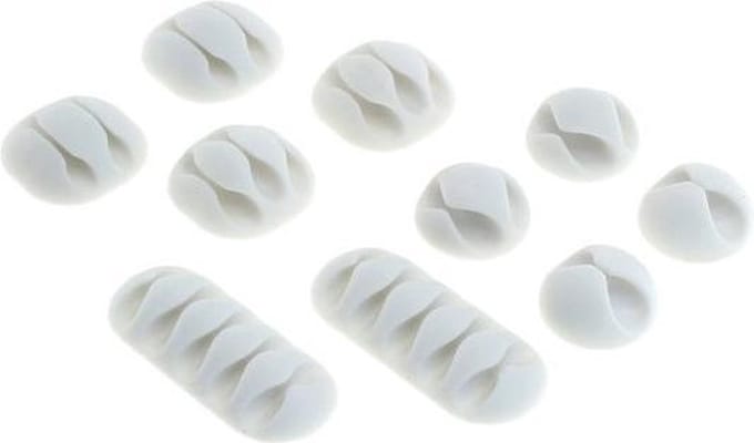 Go Go Gadget - "10 stuks Zelfklevende Kabelhouder SET - Kabelklemmen - Wit"