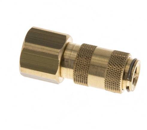Messing DN 2.7 (Micro) Luchtkoppeling Snelkoppeling G 1/8 inch Binnendraad Double Shut-Off - CLS2-F-B-SV-P-018