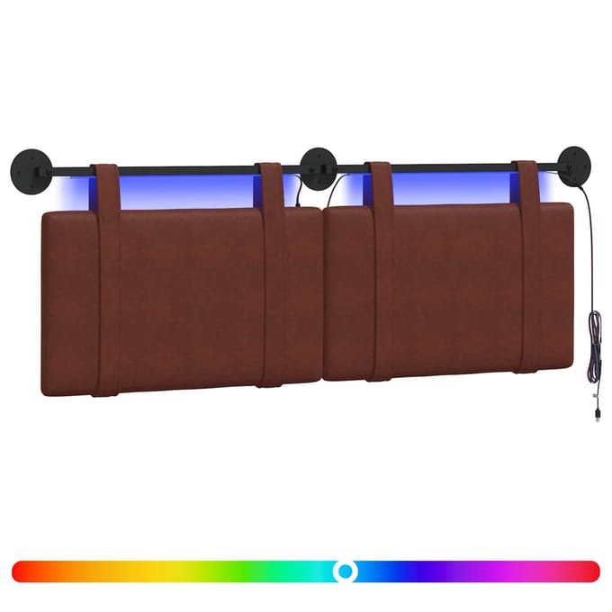 vidaXL - Hangend - hoofdbord - Glanzend - Bruin - Antiek - PU