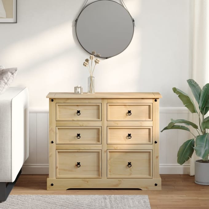 vidaXL - Ladekast - Corona - 110x43x91 - cm - massief - grenenhout