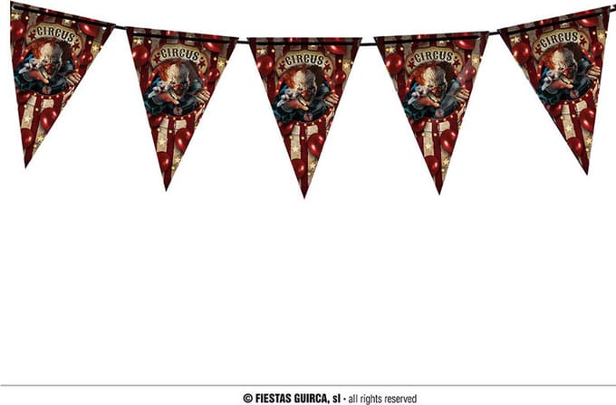 Fiestas Guirca - Vlaggenlijn Halloween clown (300 cm)