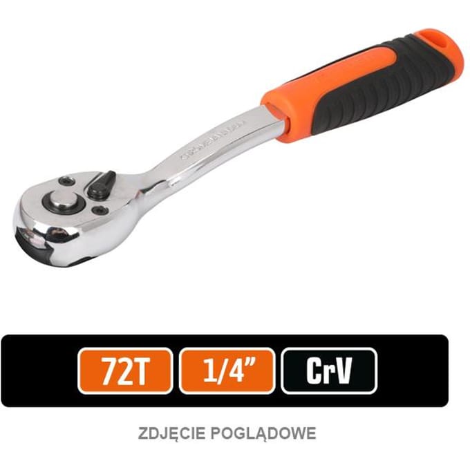 Ratelsleutel 1/4" 72T CRV - Teger