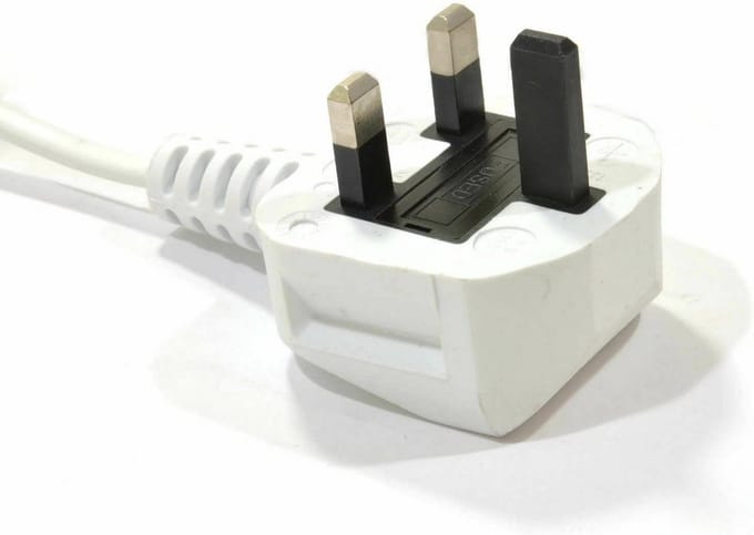 2 Meter Stroomkabel met Haakse 8-vormige Connector Wit