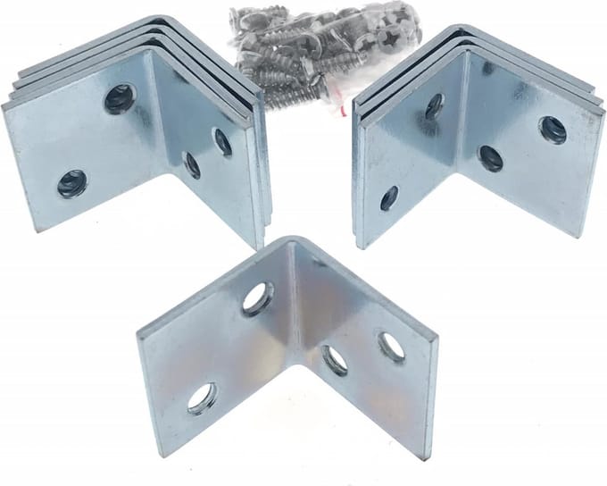 Hoekankers - 8x - metaal - 30 mm - incl. schroeven - hoekverbinders