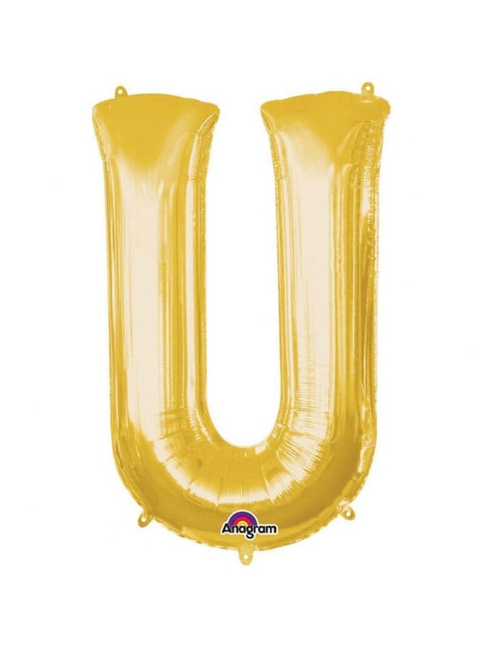 AMSCAN - Goudkleurige grote aluminium letter ballon - Goud