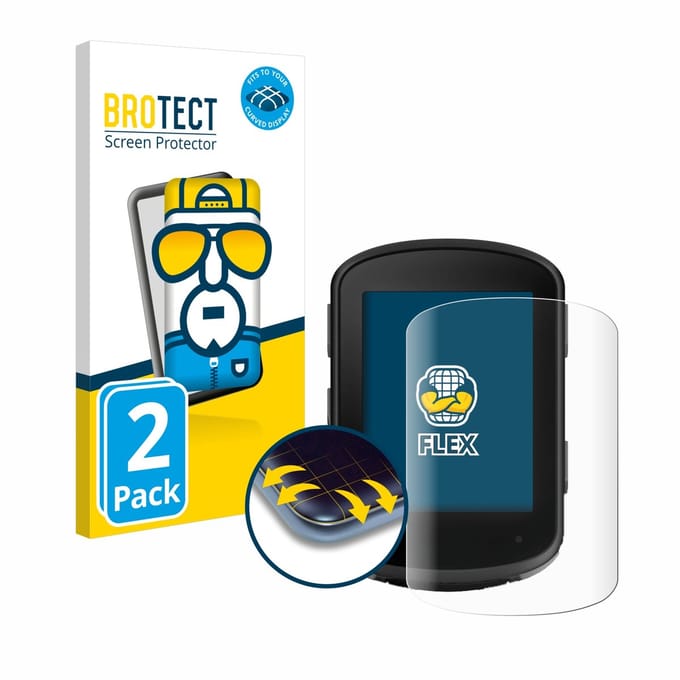 BROTECT - Screenprotector voor Garmin Edge 840 Solar - Folie Beschermfolie transparant volledig dekking - 2 Stuks