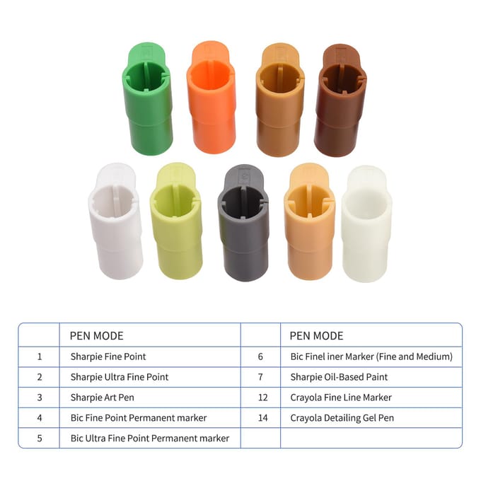 9 Stuks Pen Adapter Set Markerhouder Vervanging voor Sharpie Bic Crayola Compatibel met Explore Air 3 Air 2 Air Maker brown