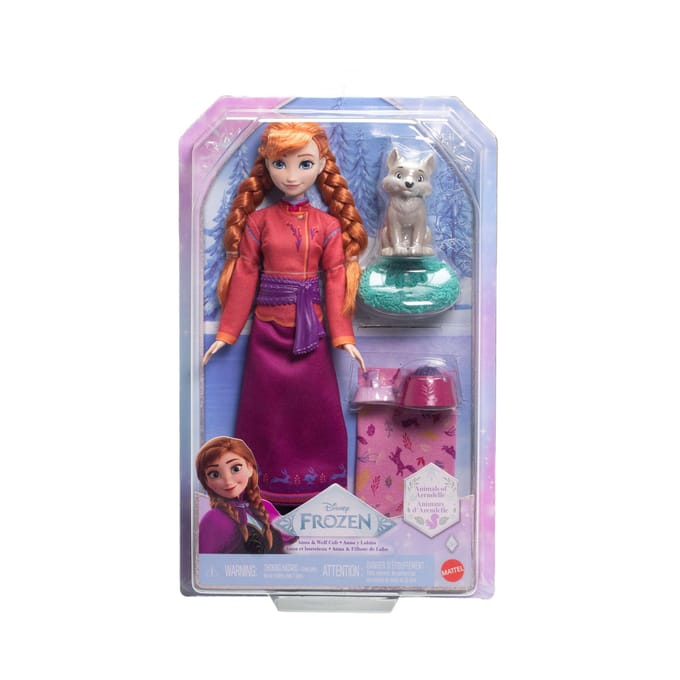 Mattel Disney Frozen Anna pop met wolf welp speelgoed.