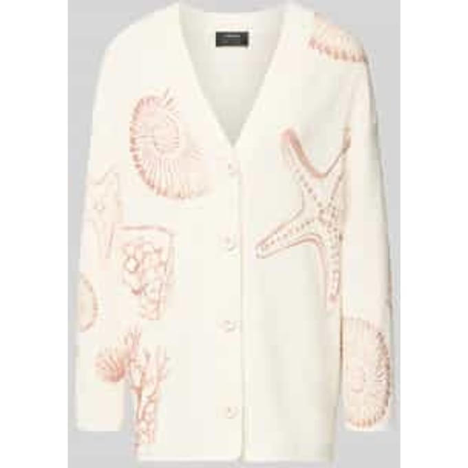 Cardigan met V-hals in allover-look