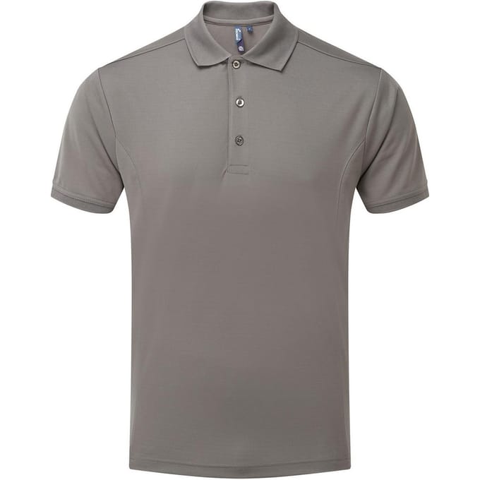 Premier Heren Coolchecker Poloshirt (Donkergrijs)
