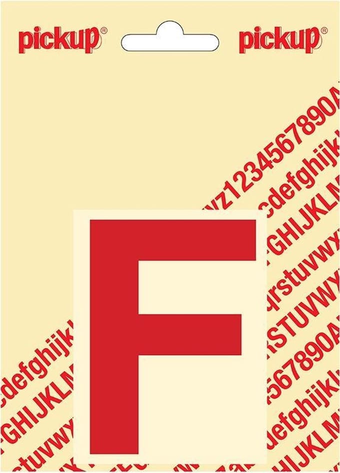 Pickup plakletter Helvetica 80 mm - rood F