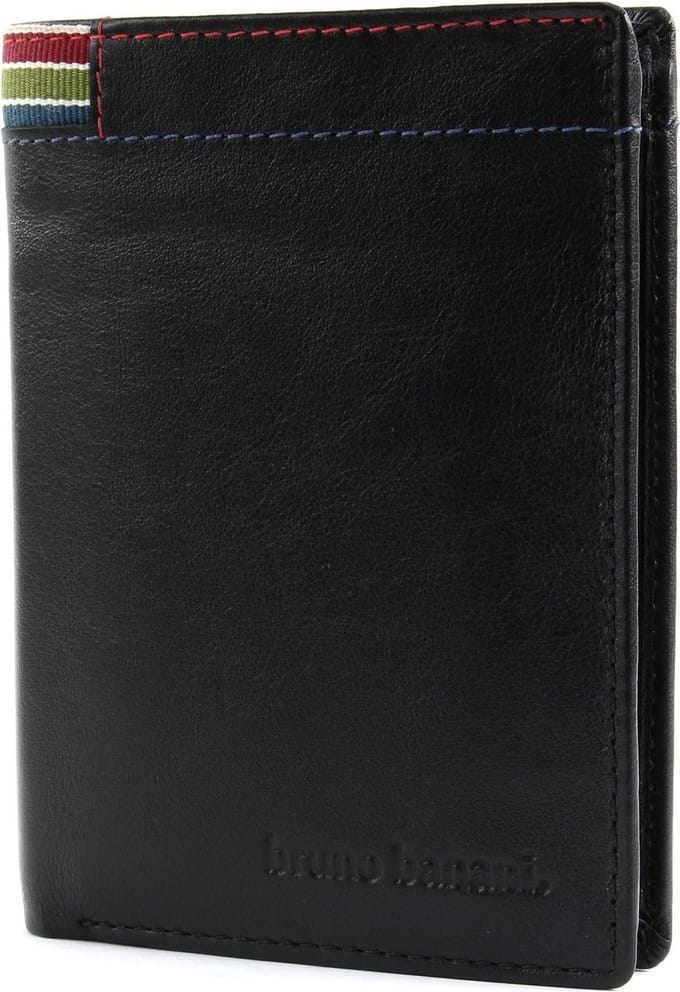 bruno banani Leren Portemonnee Wallet Black Zwart