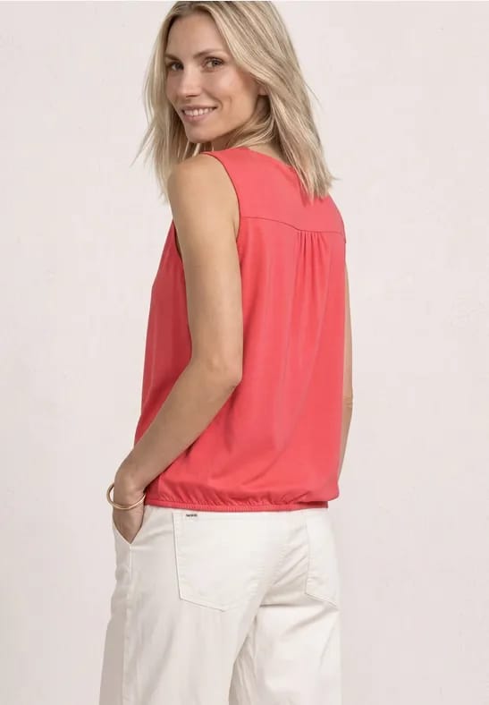 Jersey top met elastische zoom