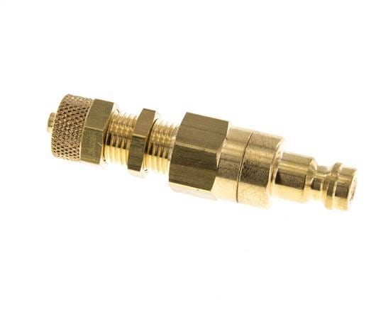 Messing DN 5 Luchtkoppeling Insteeknippel 4x6 mm Push-On Schotkoppeling Double Shut-Off - CLP5-NB-B-SV-4