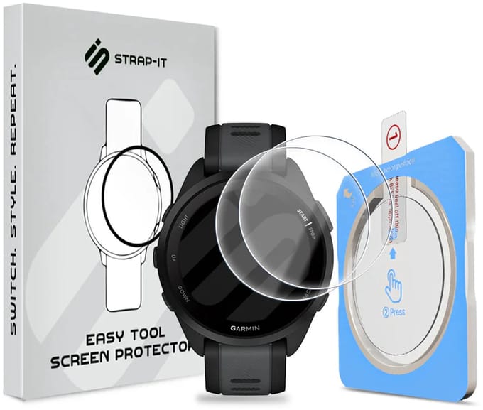 Strap-it 2-pack Screenprotector met One-Click Tool screen protector display bescherming geschikt voor Garmin Forerunner 165