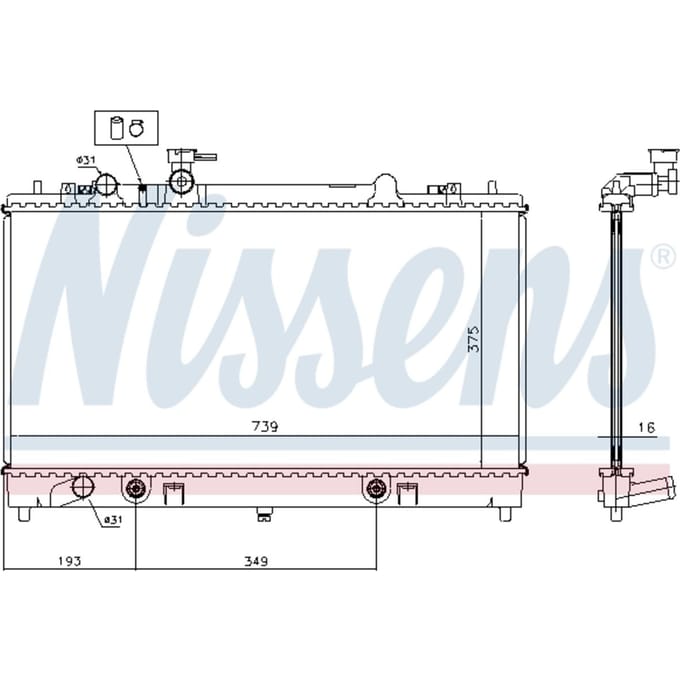Radiator, motorkoeling NISSENS 62465A