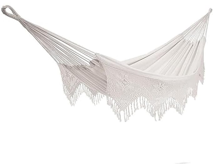 Katoenen Tweepersoons Hangmat Deluxe - Natuurlijk