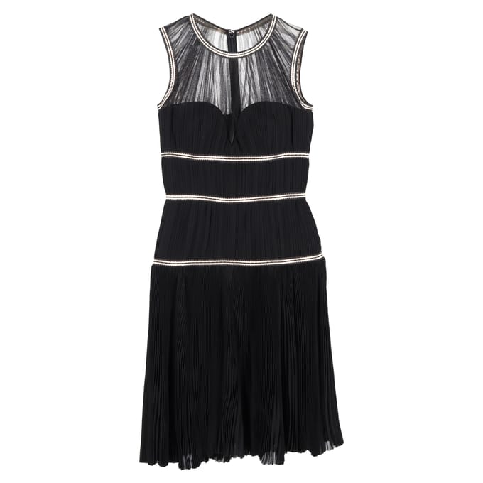 Alexander McQueen knielange jurk in zwart polyamide