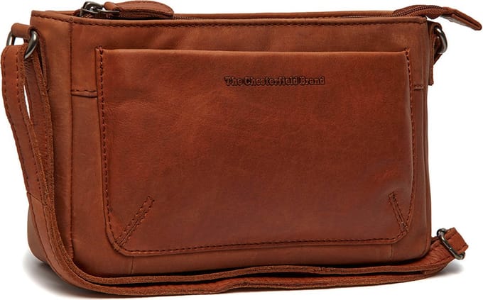The Chesterfield Brand Southampton Waxed Pull Up Schoudertas - Cognac