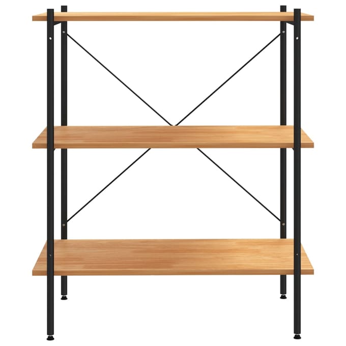 vidaXL - 3-laags - stellingkast - zwart - en - eiken - 80x40x92 - cm