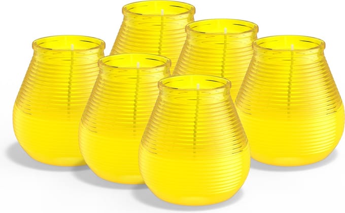 Bolsius - 6 Geurkaarsen - Citronella - Buitenkaars - Geel