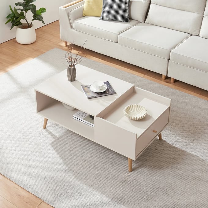 Salontafel Hallevil 106x59x44 cm lichtgrijs [en.casa]