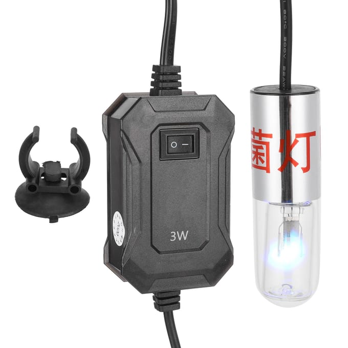 Aquarium UV Licht Ultraviolet Licht Vissenkom Vijver Reinigingslicht Lamp black